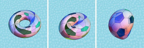 Deforming a torus into two soccer balls